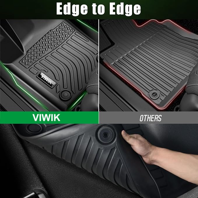 VIWIK Floor Mats for Toyota Corolla 2026-2020, Anti Slip 3D Floor Liners, TPE Waterproof Car Mats, Custom Fit All Weather Protection for 2020-2026 Corolla Sedan, Front & Rear