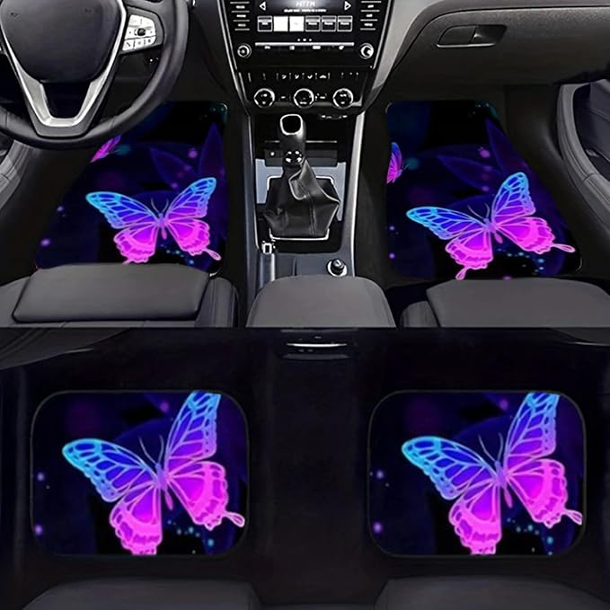 Car Floor Mats Non-Slip Automotive Floor Mats All-Weather Front Rear Car Floor Foot Mat Sets of 4 Pieces Foot Mats Rugs Carpet for Car Trucks SUV Sedans (NO.50)