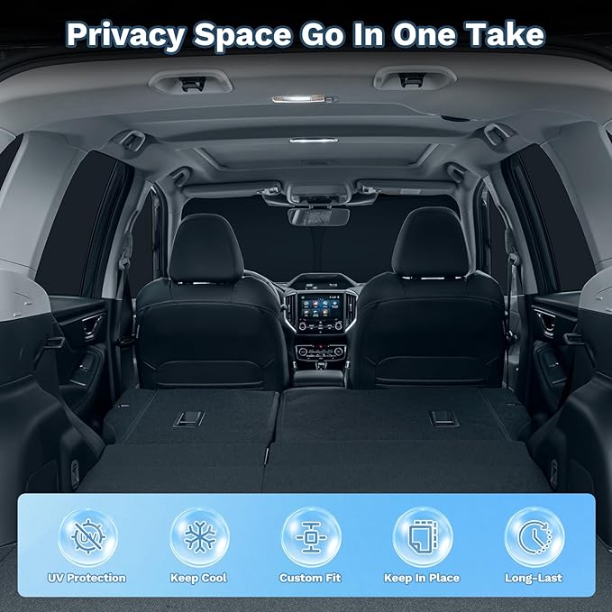 KUST Car Window Shades for Ford Bronco Sport 2021-2025 2026 Windshield Sun Shade Side Window Cover UV Block Privacy Protection Accessories for Camping Blackout Rear Back Full Set 8PCS