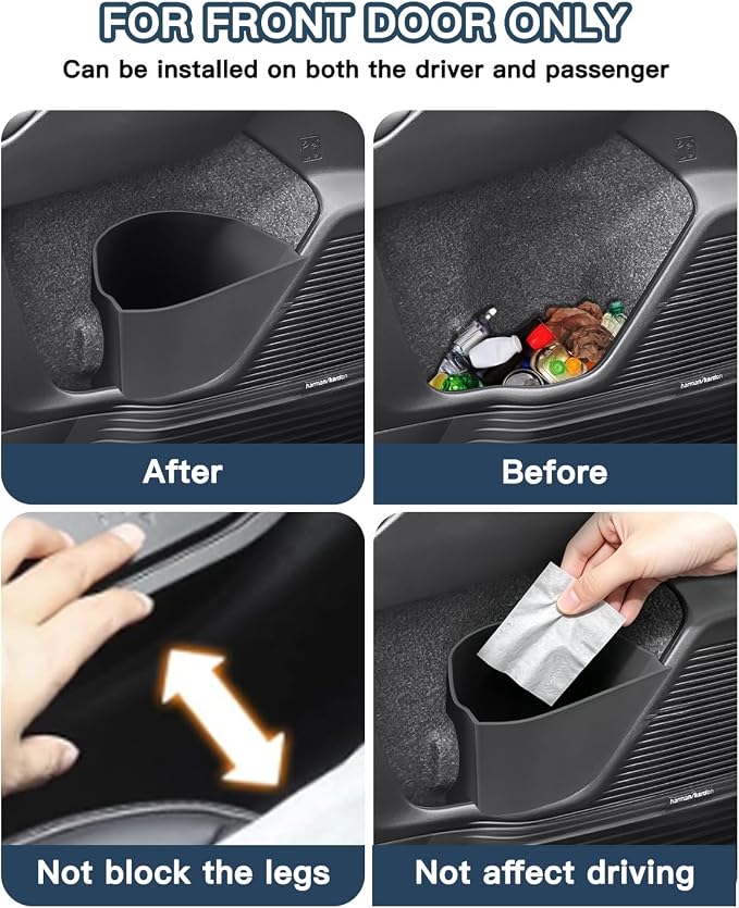 Ruiya Door Trash Can Compatible with 2026 Subaru Outback All Trims Driver Side Left Door Pocket Silicone Garbage Bin 2026 Outback Accessories Organizer Wastebasket