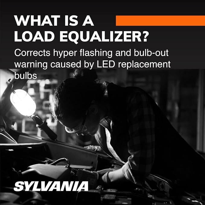SYLVANIA Load Equalizer 27 Watt (at 12.8V) - Turn Signal Load Equalizer for LED Light Bulbs, Corrects Hyper Flash & Bulb Out Warning (Pack of 2)