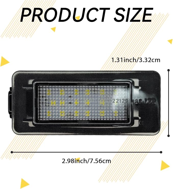 2PCS LED License Plate Lights Compatible with Nissan Serena C27 2016-2018, 6000K Bright White Rear Tag Lamps, Number Plate Lamp Assembly Replacement, OEM Fit Vehicle Lighting Accessories