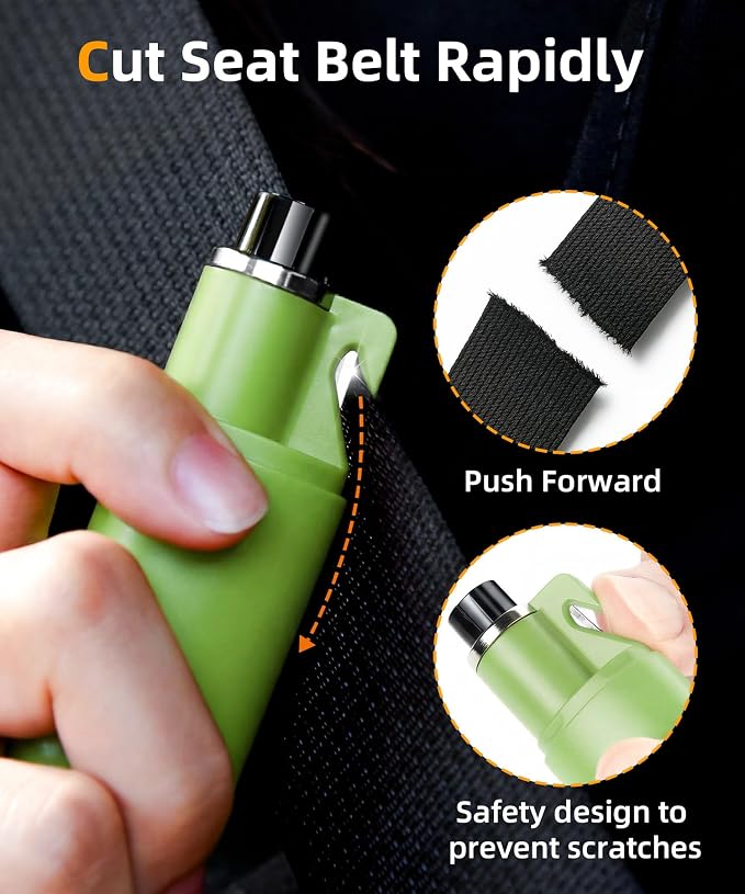 TICARVE 2-in-1 Window Breaker Seatbelt Cutter | Emergency Escape Tool Glass Breaker Keychain Essential Car Safety Hammer for Vehicle Emergencies
