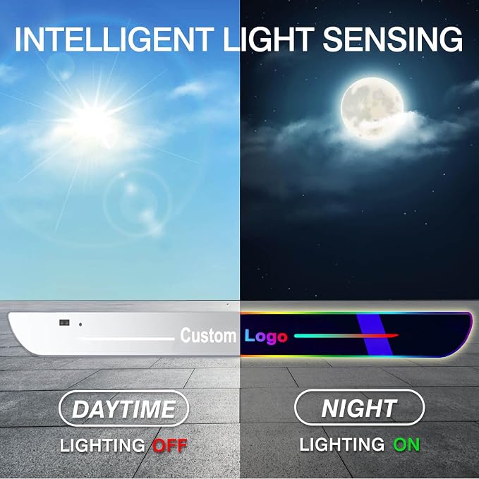 2 Pcs LED Door Sills for Car Magnetic, Personalized LED Car Door Sills, Waterproof Cars Pedal Lights, Auto-Sensing Welcome Lights, Custom Logo or Text, Fit for All Cars and Trucks