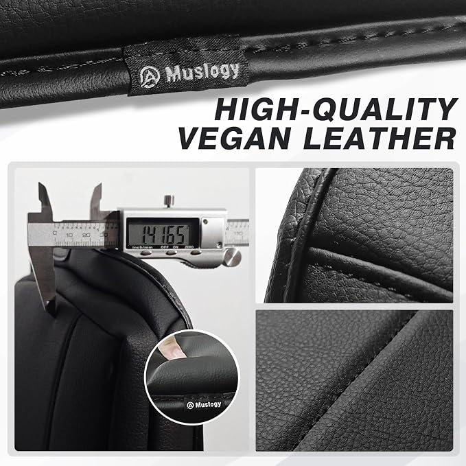 Muslogy Center Console Armrest Cover Fit for Dodge Ram1500/2500/3500 2013-2018 Accessories, Comfort Armrest Pad Console Lid Cushion Vegan Leather 1-Inch Extra Thick(Bucket Seat ONLY)