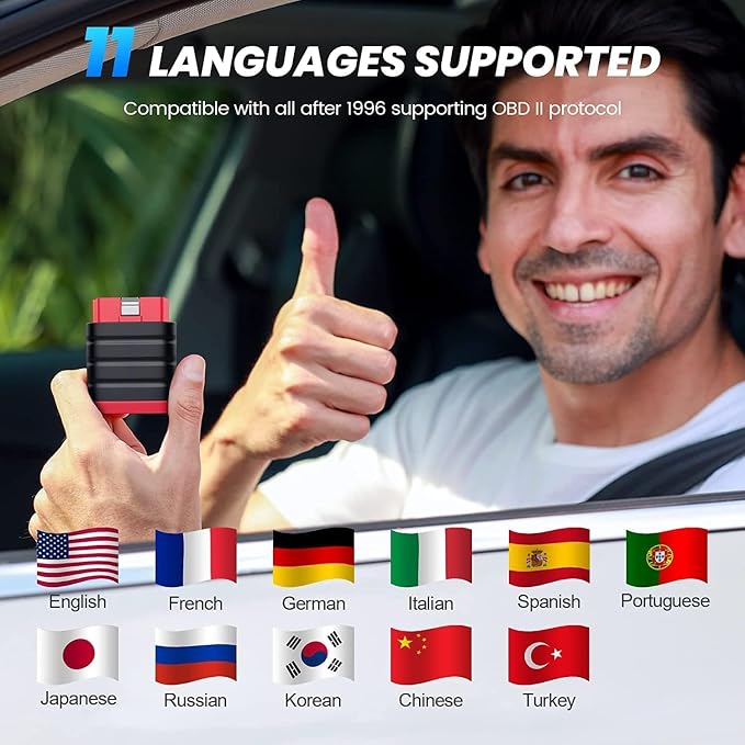 THINKCAR Thinkdiag Mini Bluetooth OBD2 Scanner Diagnostic Tool, OE Full-System Car Scanner for iOS & Android, Check Engine Light Fault Code Reader Scan Tool for Vehicles