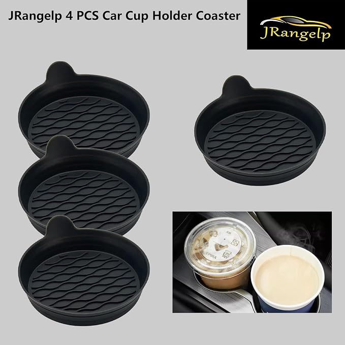 4 PCS Car Cup Holder Coaster Car Cup Holder Anti-Rattle Mat Anti-Slip Cup Holder Portable Cup Holder Insert for Man and Women