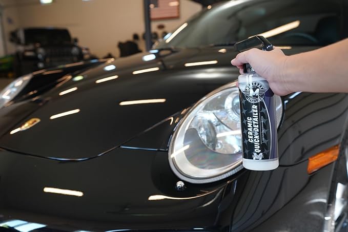 Ceramic Quick Detailer Spray 16 oz (Pack of 1) – Waterless Car Wash with SiO2 Technology | High Gloss Shine & Hydrophobic Protection | Safe on Paint, Plastic, Glass | Easy Spray & Wipe Auto Detailing