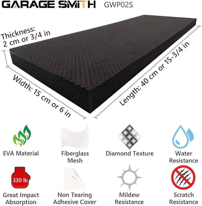 AMPULLA GWP02S Garage Wall Protector Car Door Protectors, Designed in Germany (4, Black)