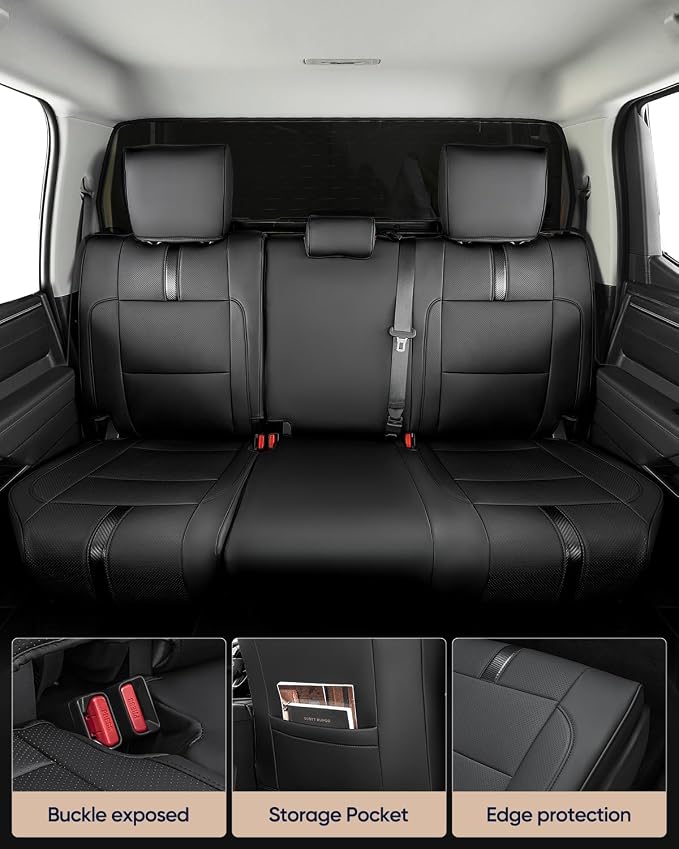 Full Set car seat Covers for Toyota Tundra 2022-2026,Faux Leather Waterproof Pickup seat Covers Custom fit for Toyota Tundra Accessories, for Truck seat Covers 2022 2023 2024 2025 2026 SR SR5