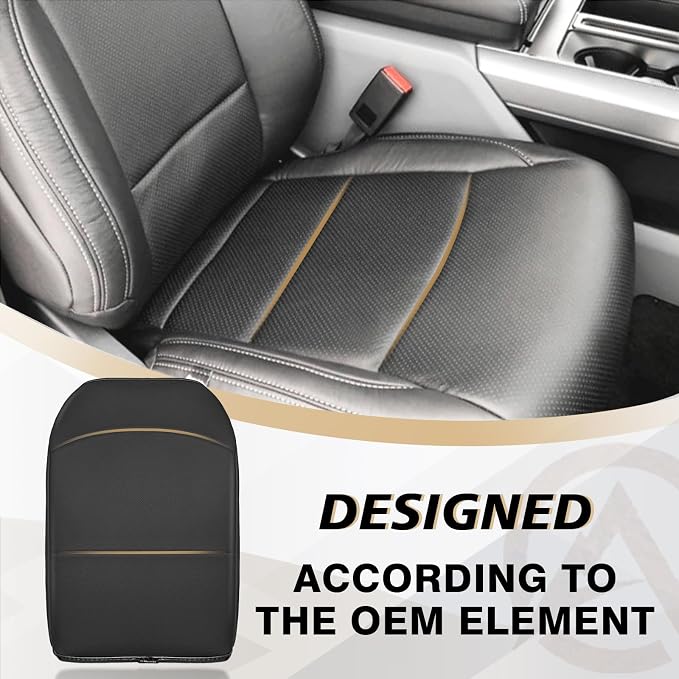 Muslogy Center Console Armrest Cover Fit for Ford F150 2021-2025 2026 Accessories, Comfort Armrest Pad Console Lid Cushion Vegan Leather 1-Inch Extra Thick(Bucket Seat ONLY)