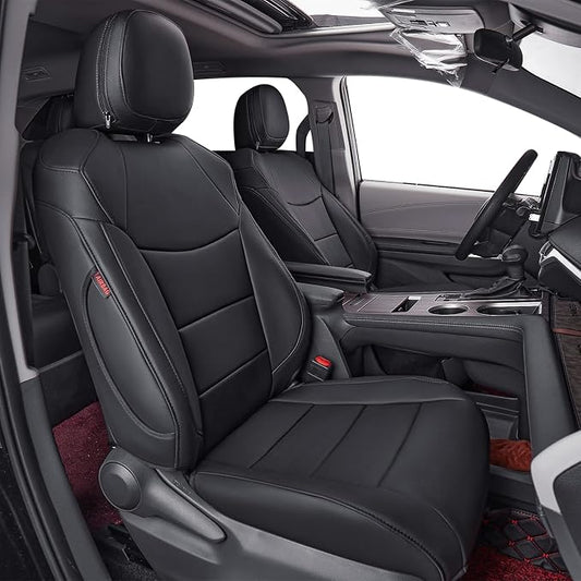 coverdream Sienna Car Seat Covers Custom Fit for 2011-2020 Toyota Sienna XLE,Limited,Limited Premium,2nd Row Captain Seats w/Foot Rest,Full Coverage Leather Seat Protector(Full Set,Black)