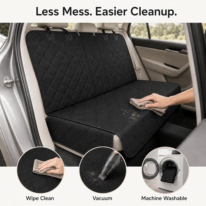Dog Car Seat Protector, Back Seat Cover for Dogs, SUV & Car Seat Covers 54" | Fits compact SUVs, sedans; protects rear bench and car interior from pet hair, kid spills