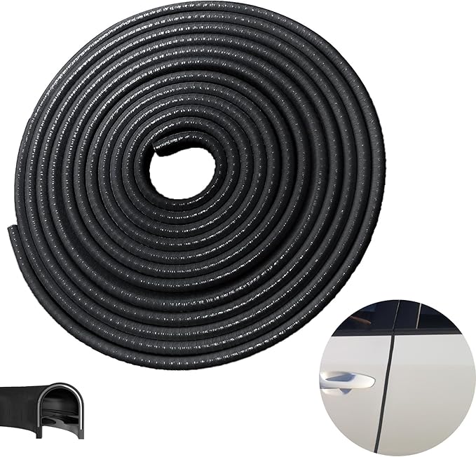 Car Door Edge Guards, 13.1Ft(4m) Car Door Protector Edge Guards Rubber Seal, Doors Trim U Shape Edges Guard for Cars Trucks Suvs (Black)