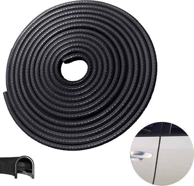 Car Door Edge Guards, 32.8Ft(10m) Car Door Protector Edge Guards Rubber Seal, Doors Edge Trim U Shape Edge Guards for Cars Trucks Suvs (Black)