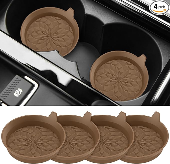 ME.FAN Car Cup Coasters [4 Pack] Silicone Cars Coasters - Universal Non-Slip Recessed Interior Accessories - Cup Holder Inserts Coffee