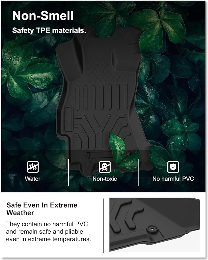 Kiwi Master Floor Mats for 2015-2019 Subaru Outback/Legacy | Custom Fit All Weather Car Mats, Heavy duty TPE Floor Liners, Front & Rear 2 Row Set, Black