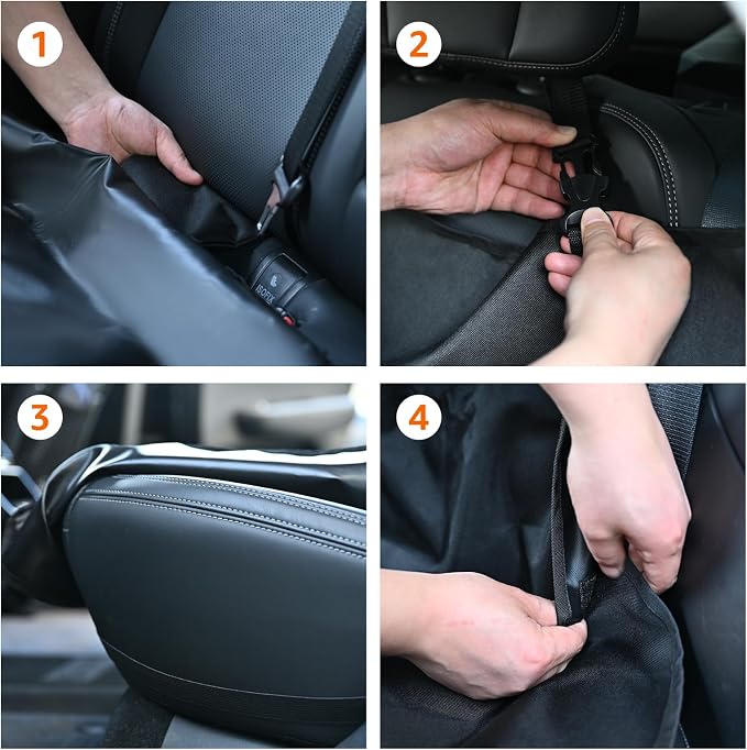 Amazon Basics Waterproof Dog Car Seat Cover, Scratch Proof Protector for Pet, Car Back Bench, 56 x 47 inch, Black