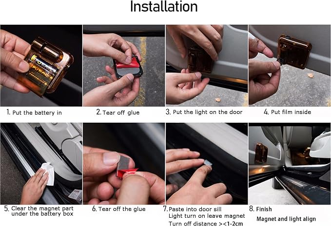 NewL 2 Pcs Led Car Door Welcome Projector Light for USA America Flag Eagle | Clear ghost shadow projection, no damage to wiring, easy to install on car doors, universal fit for most vehicles