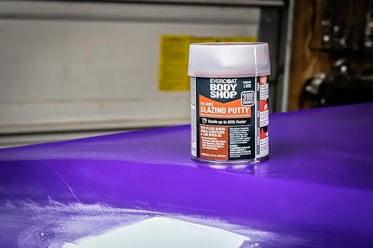 Evercoat Body Shop 105035 Pro-Grade Glazing Putty for Filling Minor Dings, Scratches and Low Spots in Aluminum, Fiberglass & More, Easy Mix Hardener Included 13 Fl Oz.