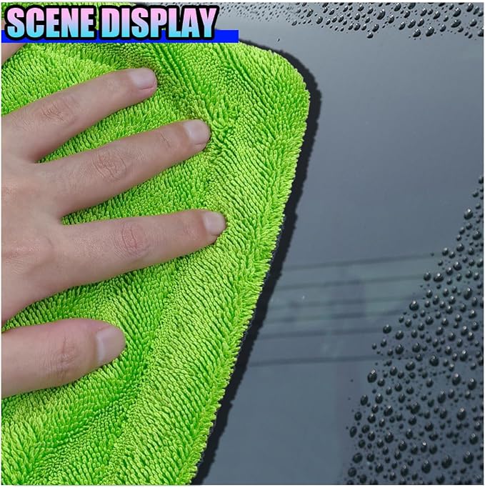 15"×15" Car Drying Towel, 1400 GSM Extra Large Microfiber Cleaning Towel with Twisted-Loop Technique, Ultra Absorbent & Scratch-Free Drying Cloth for SUV Truck RV, Machine Washable (40x40cm)