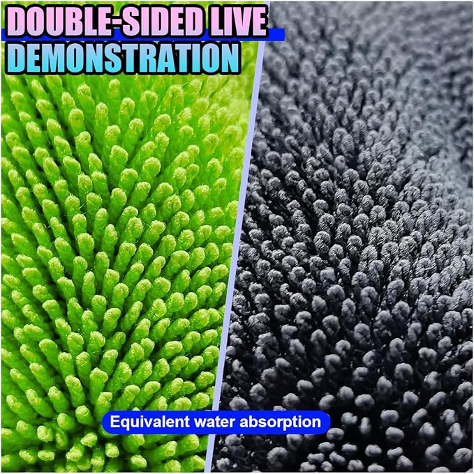 15"×24" Car Drying Towel, 1400 GSM Extra Large Microfiber Cleaning Towel with Twisted-Loop Technique, Ultra Absorbent & Scratch-Free Drying Cloth for SUV Truck RV, Machine Washable (40x60cm)