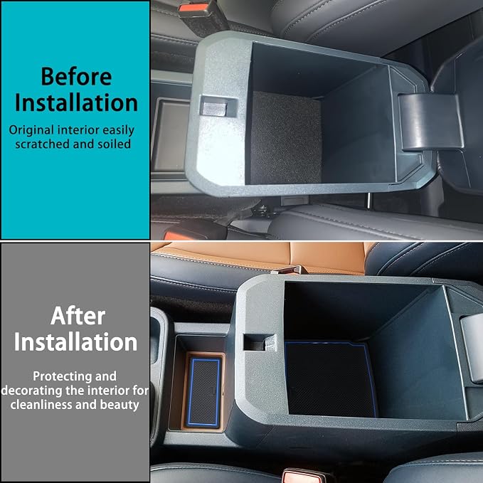 Center Console Liner Fit for Ford Maverick Accessories 2022-2024 2025 Cup Holder Insert Door Slot Coaster Interior Pocket Anti Dust Mat, Not for 2025 Model with Wireless Charger, 21pcs (Blue)