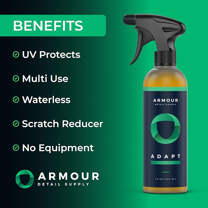 Armour Detail Supply - Adapt Waterless Wash & Quick Detailer and Multi-Use Formula, Streak-Free, UV Protection, Scratch Reducer (1 Pint)