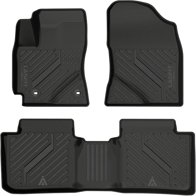 LASFIT All Weather Floor Mats for Toyota Corolla Sedan 2014-2019, TPE Black | All Weather Full Coverage Custom Fit TPE Floor Liners for Toyota Corolla 2014-2019, Easy to Clean, 1st & 2nd Row