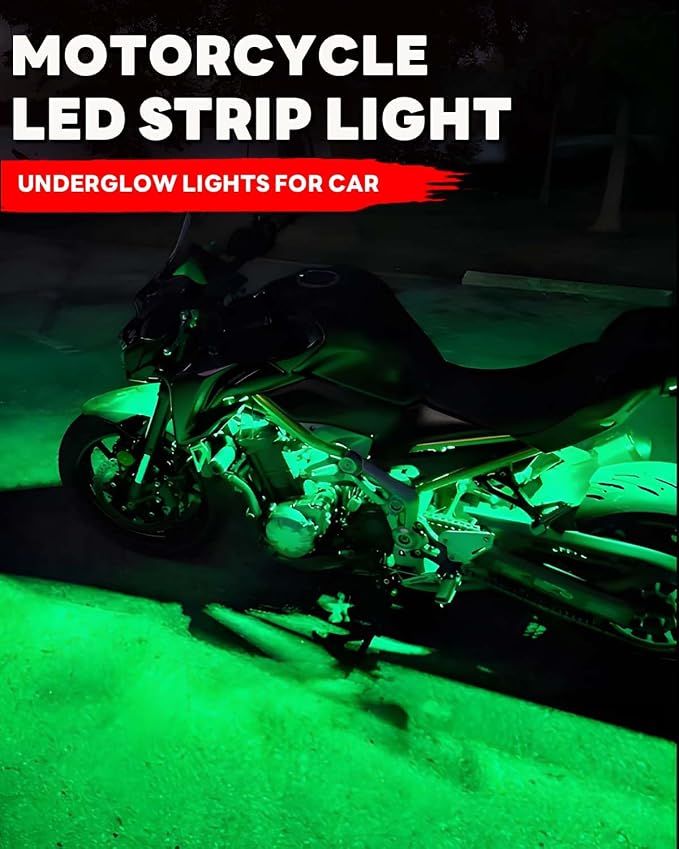 12V Led Light Strip 12.7" Waterproof Green Led Light Strips for Car Golf Cart Motorcycles Truck Boat Led Strip Lights,Pack of 4