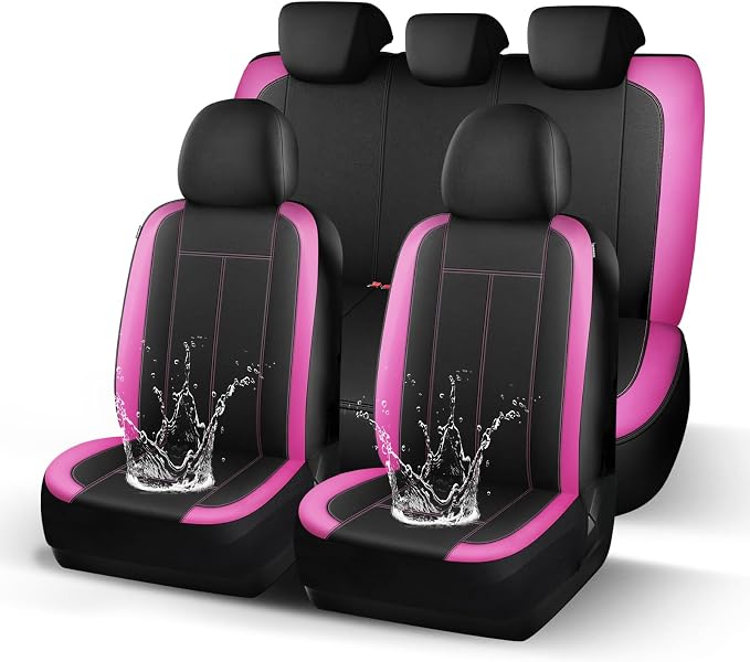 HChengkikz Full Set Neoprene Waterproof Car Seat Covers, Seat Protectors | Water Resistant Seat Protectors, Airbag Compatible, Universal Fit for Sedans, SUVs, Trucks, Vans