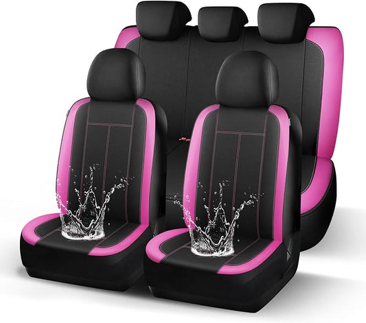 HChengkikz Full Set Neoprene Waterproof Car Seat Covers, Seat Protectors | Water Resistant Seat Protectors, Airbag Compatible, Universal Fit for Sedans, SUVs, Trucks, Vans