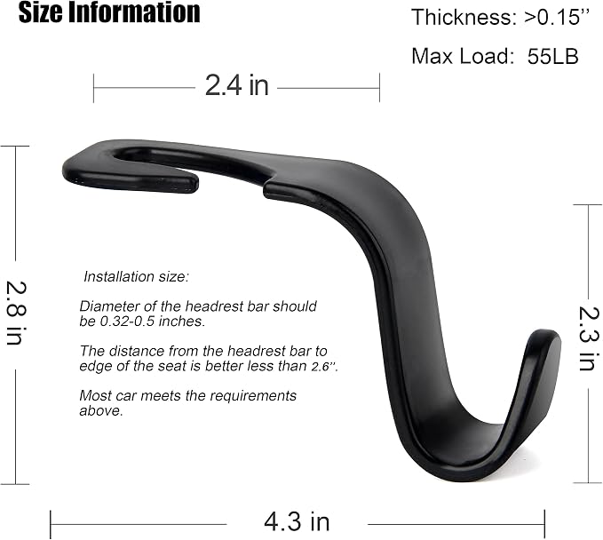 Amooca Car Seat Headrest Hook Cute Bowknot Vehicle Hanger Car Storage Organizer for Handbag Purse Coat Grocery Bag Puff Ivory