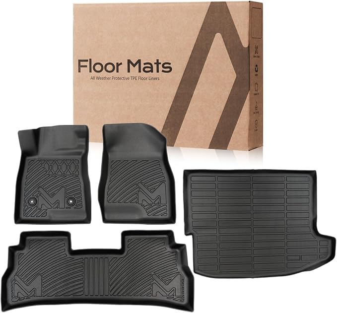 TPE Automotive Floor Mats & Cargo Liner Custom for 2024-2026 Chevy (Chevrolet) Trax & Buick Envista, All Weather Cover Protection Waterproof Black Floor Liner Front & Rear Row Full Set Car Mats, 4PCS