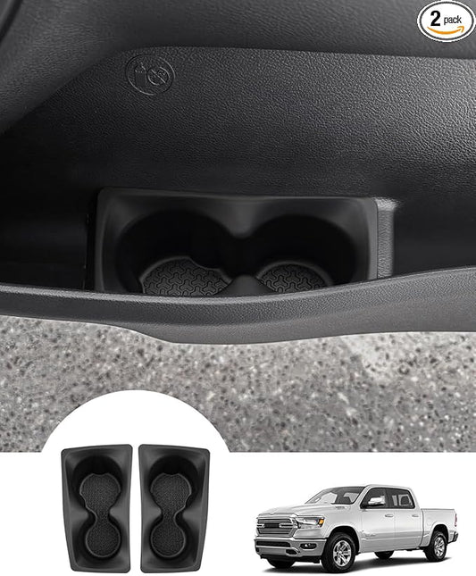 Autorder Door Side Cup Holder Insert for 2019-2025 Dodge Ram 1500 2500 3500 Accessories Water Cup Holders Door Organizer Handle Pocket Tray
