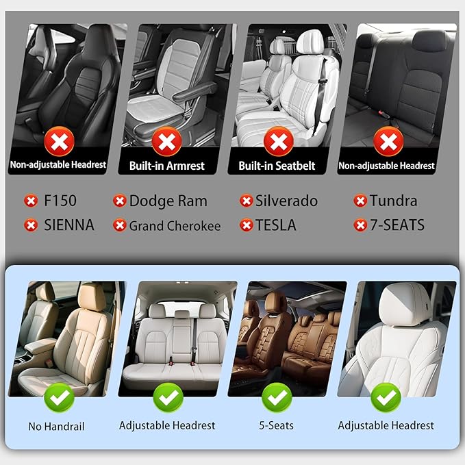 Full Coverage Faux Leather Car Seat Covers Full Set,Automotive Seat Covers for Cars,SUVs Pick-up Truck, Car Seat Cushion, Black Seat Covers for 5 Seats