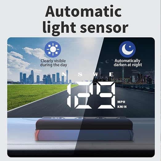 Heads up Display for Cars,Speedometer for Car W2S(White),Digital Speedometer for Car with Overspeed Alarm,Automatic Brightness Adjustment,LED Large Font,Plug and Play,Speedometer Suitable for All Cars