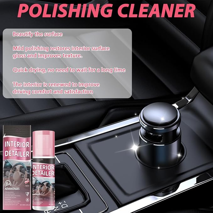 2PCS Polishing Cleaner Car Interior, 2026 Upgrade Car Interior Cleaner Spray, All Purpose Car Interior Detailer Cleaner, for Cars Owners, Polishing Cleaner for Dashboard