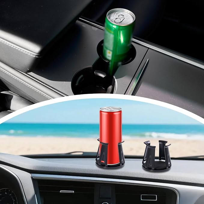 Rislobx 2PCS Cup Holder Inserts for Car, Adjustable Automotive Cups Holders Expander Accessories for Sedan,Truck, SUV (Black)