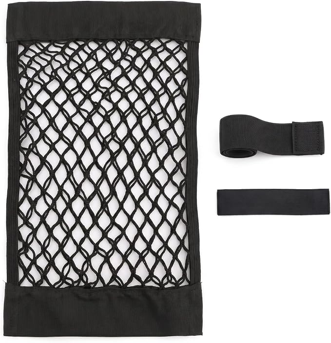 FSHAANY'S 22.5" x 9.6" Automotive Mesh Cargo Net, Slim Fit Trunk Organizer for Sedan SUV Stretchable Storage Net