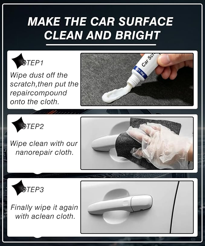 Nano Sparkle Cloth Car Scratch Remover, Nanosparkle Cloth for Car Scratches, Car Scratch Remover, Restore Scratched Paint to A Glossy, Like-New Finish, Simple, Effective, and Fast Results