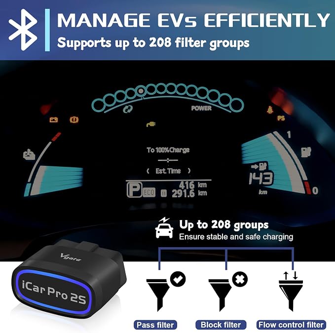 Vgate iCar Pro 2S Bluetooth 5.2 OBD2 Car Scan Tool for iPhone, Android, and Windows