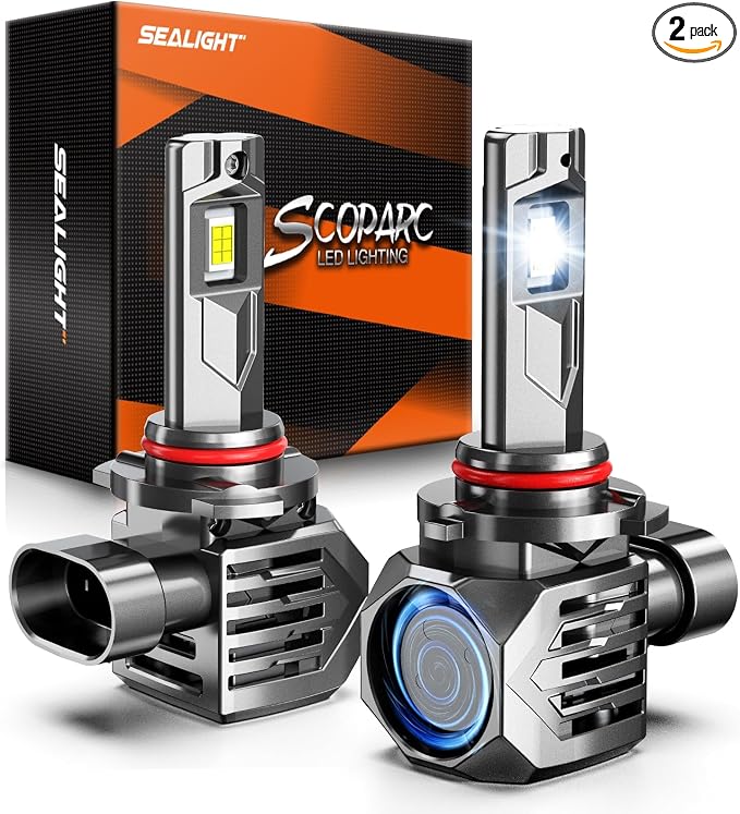 SEALIGHT 9005/HB3 Fog Lamps 75,000LM for ATVs & Powersports, 2026 Version, 9×Brighteness S7S Series Wireless 9005 Fog Lights 1:1 Real Size 10 Years Lifespan- Pack of 2