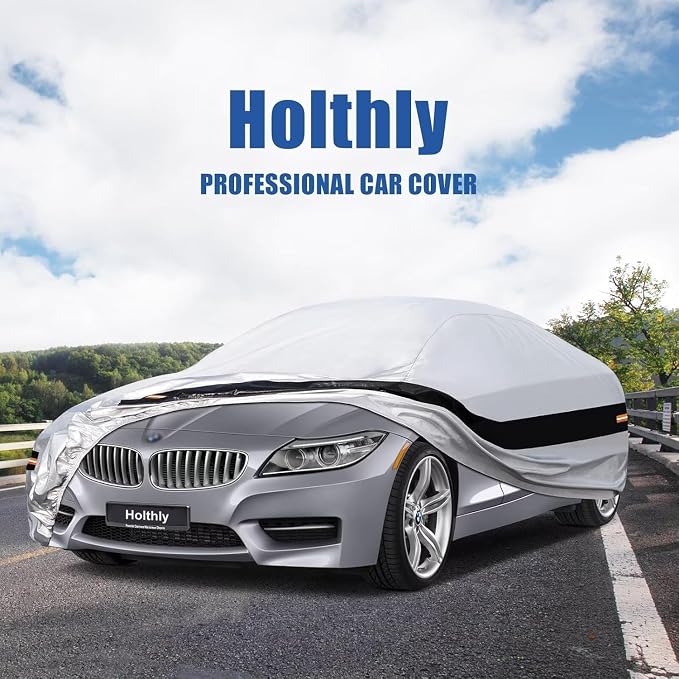 10 Layers Car Cover Custom Fit for BMW Z4 E85, E89, G29 (2009-2026), Waterproof All Weather for Automobiles, Outdoor Full Cover Sun Dust Rain Protection with Cotton. Silver