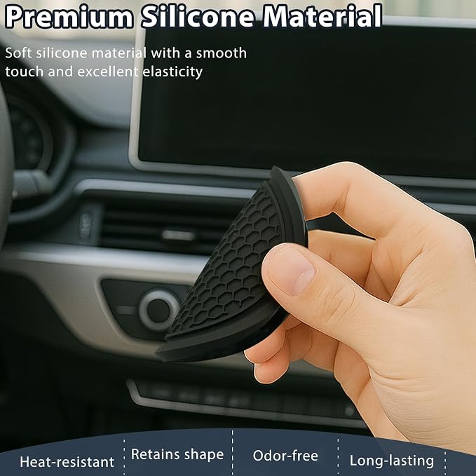Car Cup Coaster – 6PCS Universal Silicone Non-Slip Drink Holder Inserts for Car Interior – Decorative Anti-Spill Coaster Set for Auto, Home, Office Use