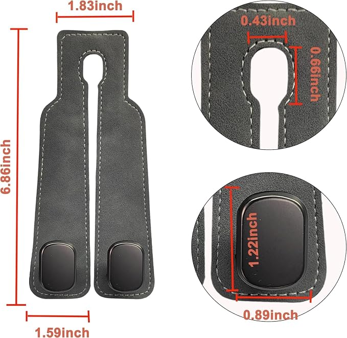 Amelity Car Headrest Hooks, Purse Hook for Car 4 Pack Gray | Universal Car Interior Accessories for Women, Available in 2/4 Pack, Storage Hanger Holds Purses, Backpacks, Grocery Bags