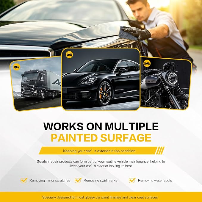 Nano Scratch Remover, Quick Restore Shine for Car 2pcs | Plastic Polish Scratch Remover, Deep Car Scratch Remove, Quick Repair Scratches,Swirl & Water Spots Remover
