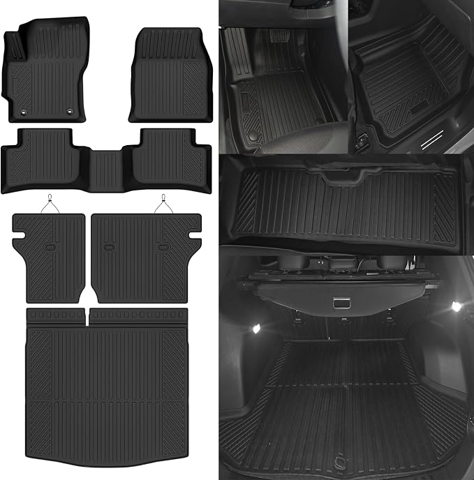 Custom Fit Floor Mats for 2022-2026 Toyota Corolla Cross Gas AWD | (Not for FWD/Hybrid) All Weather TPE Floor Liners & Trunk Mat & Backrest Protectors | Odorless Full Set Interior Accessories