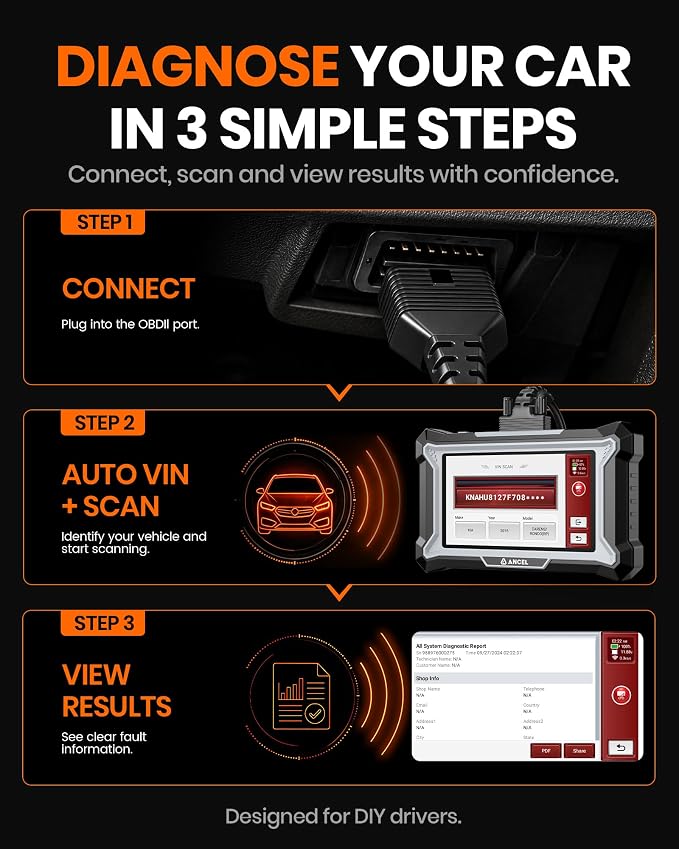 ANCEL DS200 OBD2 Scanner Full System Car Diagnostic Tool, Code Reader with 15+ Reset Services, ABS SRS Transmission Engine Scanner, Oil Reset Battery Matching ABS Bleeding DPF Regen, Lifetime Update