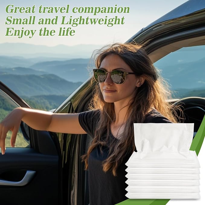 Sukh Car Tissues Refill - 6 Packs Travel Tissue Toilet Facial Paper for Car Visor Holder Box Container Refills Soft and Smooth Wood Pulp Portable Napkin Packs Travel Size 300 Sheets | Soft Wood Pulp Portable Napkin Packs With 300 Sheets, Box Container ...